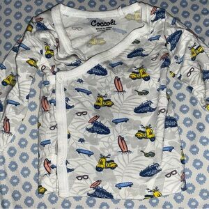 Coccoli White Long Sleeve Shirt with Colorful Print